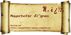 Mayerhofer Ágnes névjegykártya