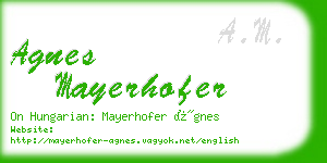 agnes mayerhofer business card